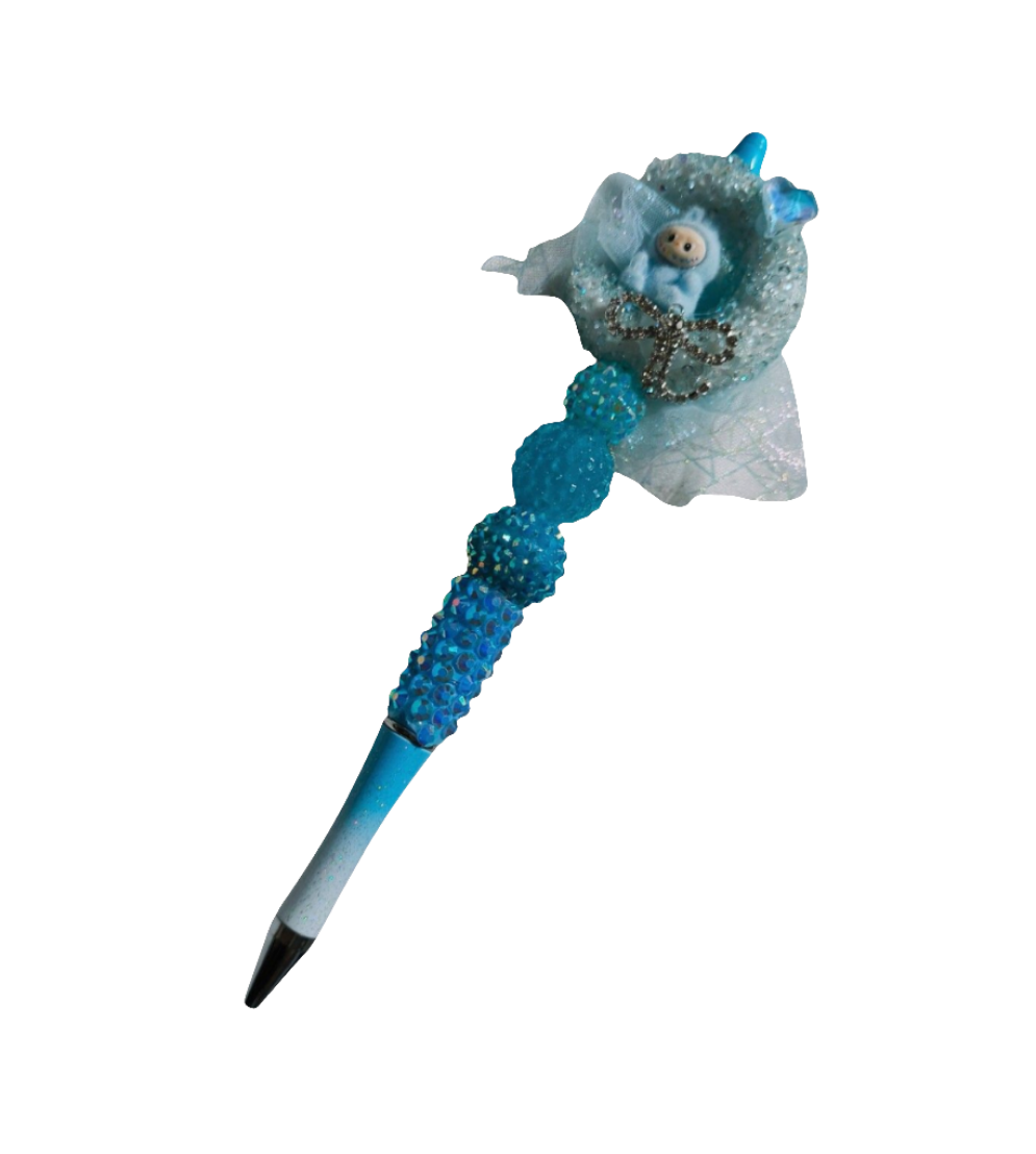 Blue Moon Beaded Pen