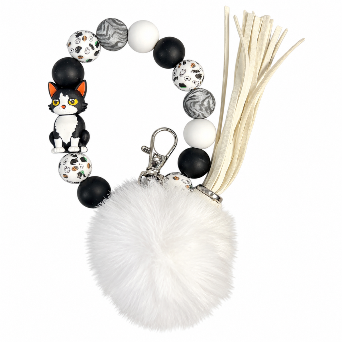 Midnight Kitty Pom Charm