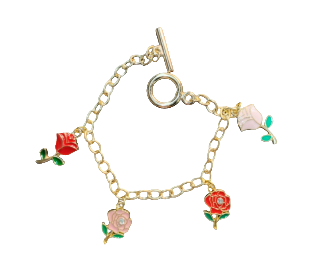 Beauty's Rose Charm Bracelet