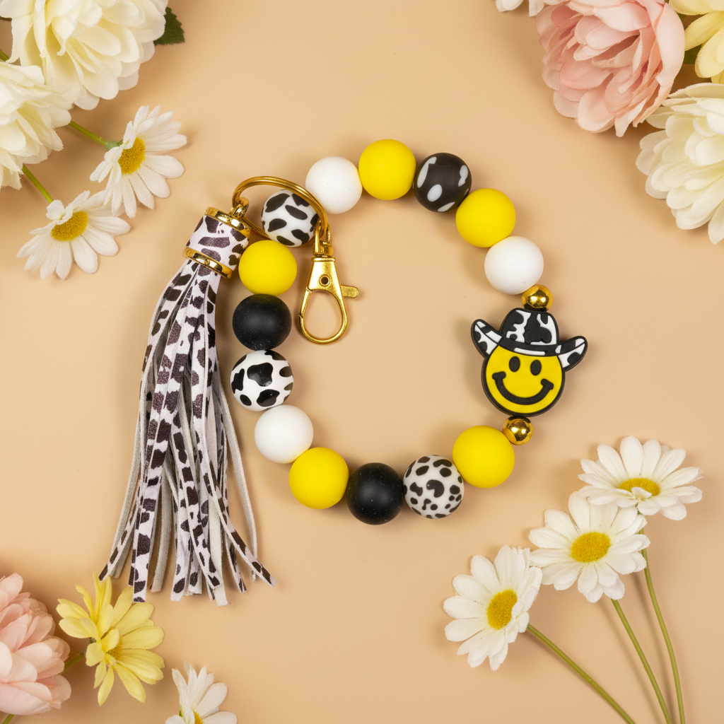 Western Smile Wristlet Keychain