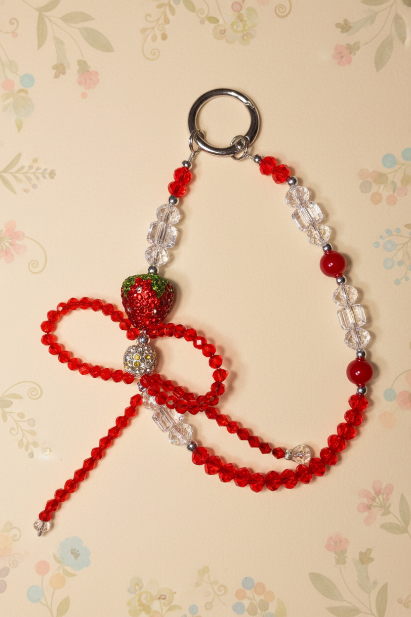 Strawberry Kiss Keychain/Phone charm