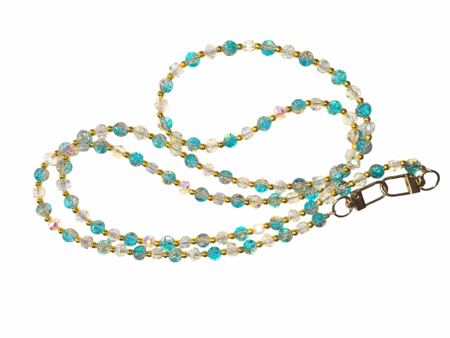 Crystal Teal Lanyard