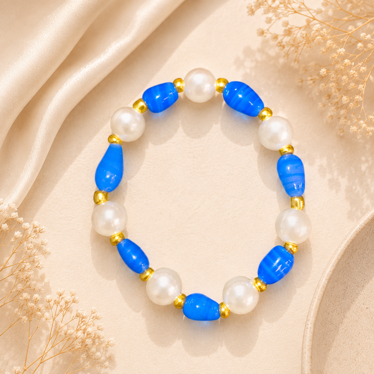 Bracelet de Perles Bleues