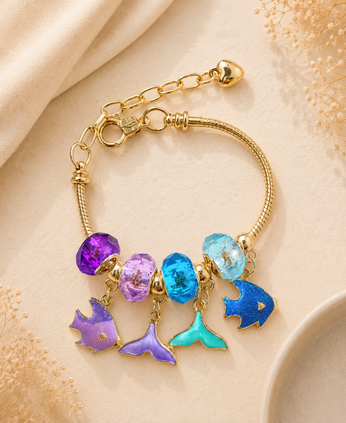 Deep Blue Treasure European Charm Bracelet