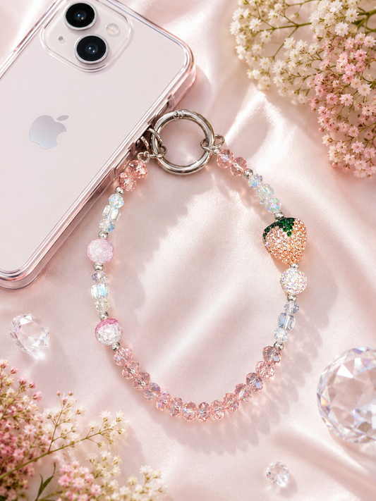 Shimmering Strawberry Keychain