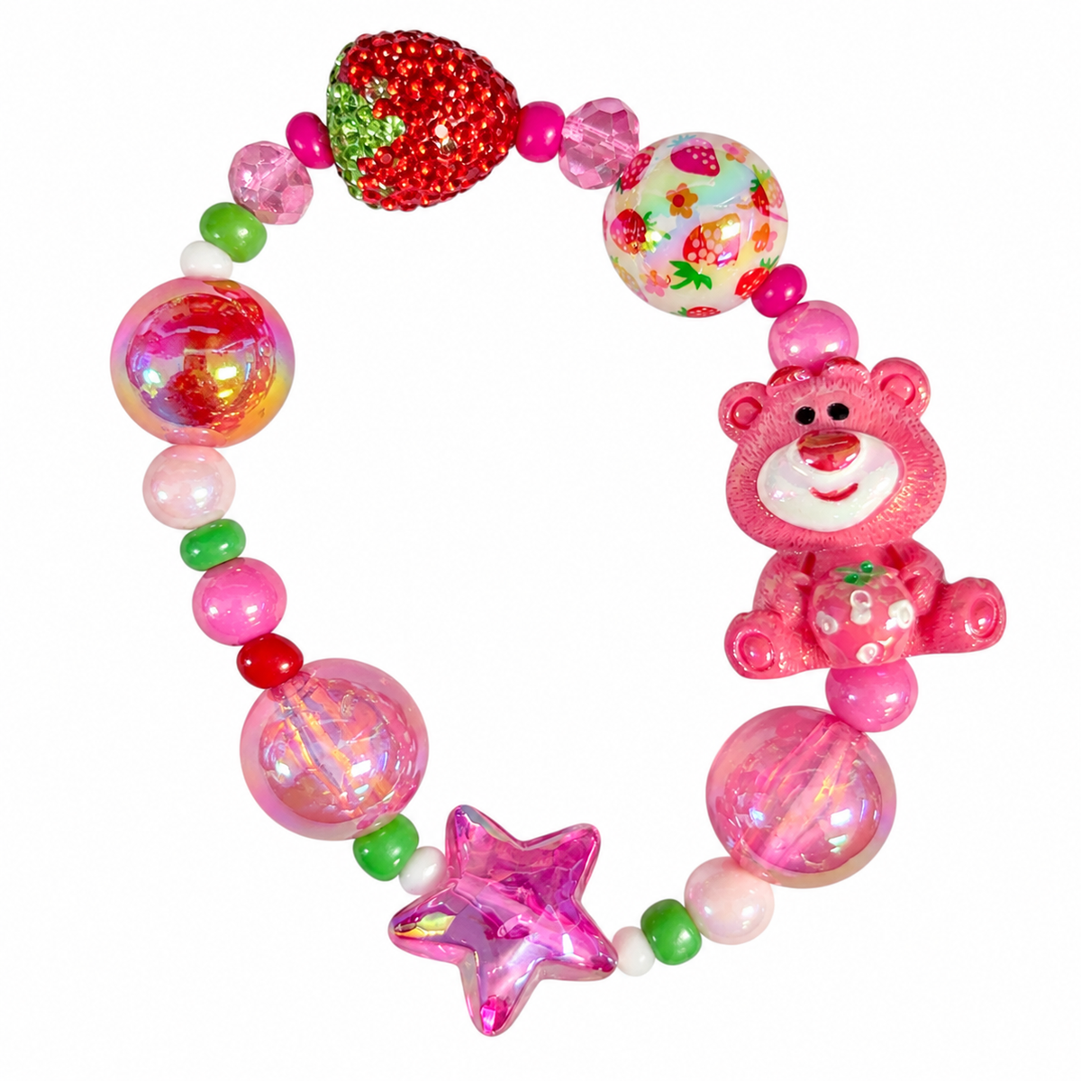 Strawberry Sweetheart Bear Bracelet