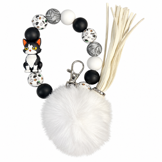 Midnight Kitty Pom Charm