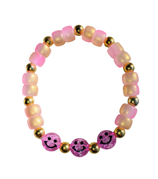 Smiley Pink & Gold Bracelet
