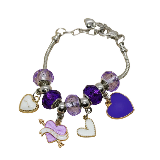 Violet Valentine European Charm Bracelet