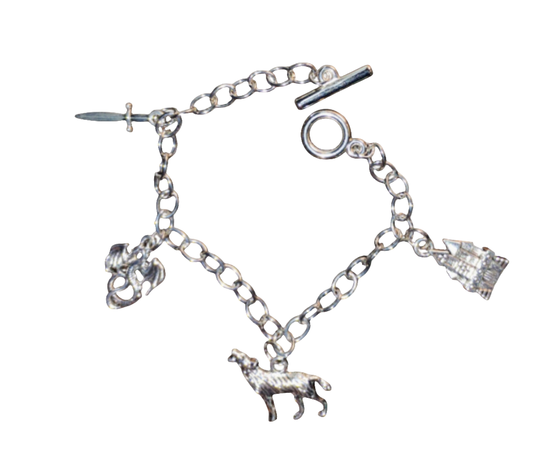 Wolf and Sword Charm Bracelet