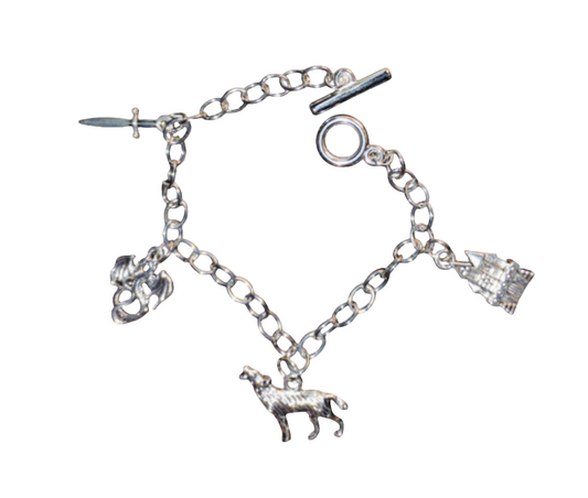 Wolf and Sword Charm Bracelet