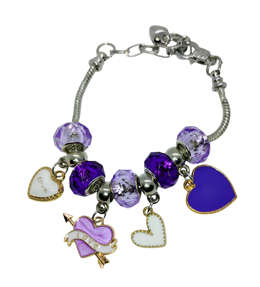 Violet Valentine European Charm Bracelet