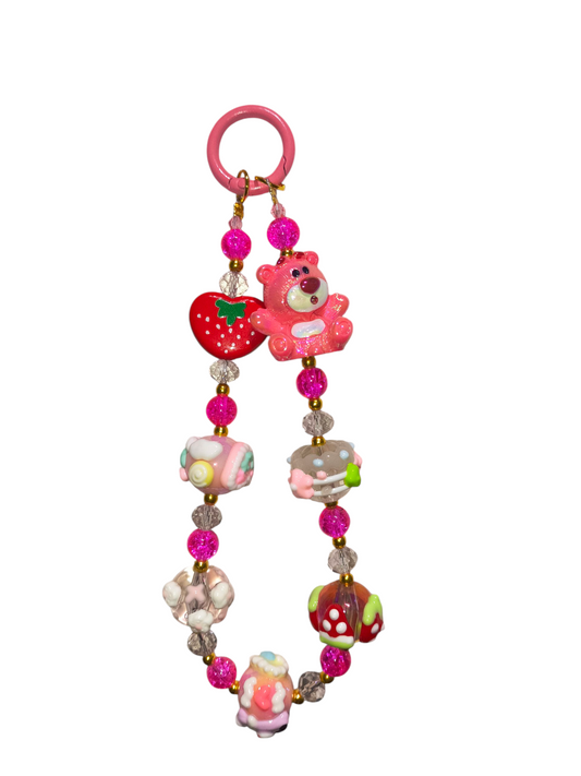 Strawberry Bear Phone Charm