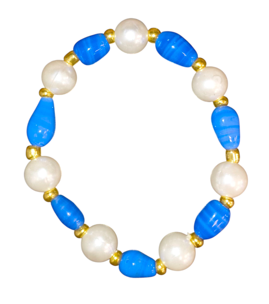 Bracelet de Perles Bleues