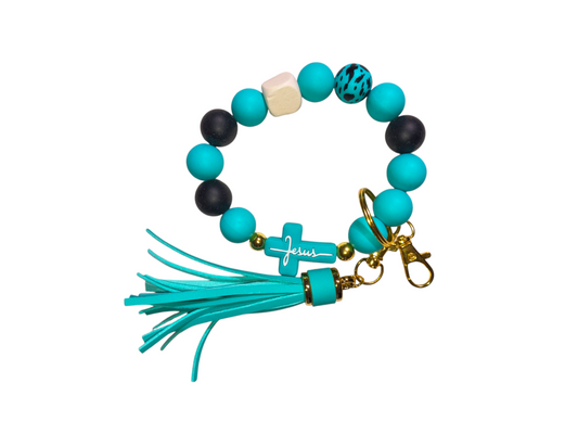 Jesus Cross Beaded Wristlet keychains