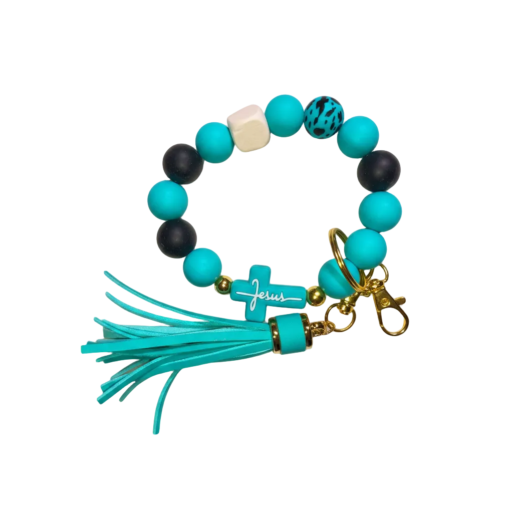 Jesus Cross Beaded Wristlet keychains